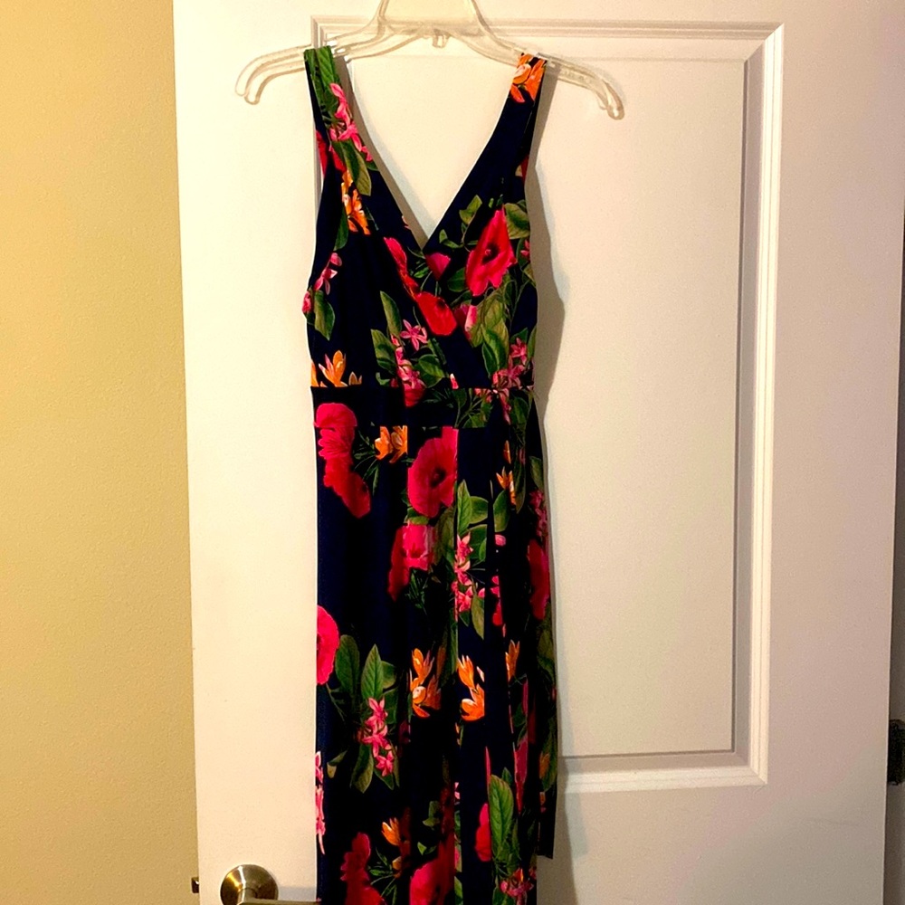 Full length thin strap dress.